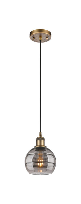 Innovations 516-1P-BB-G556-6SM One Light Mini Pendant, Brushed Brass