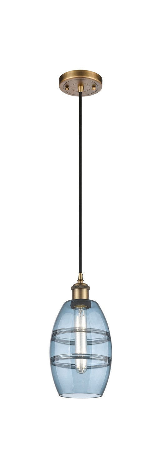 Innovations 516-1P-BB-G557-6BL One Light Mini Pendant, Brushed Brass