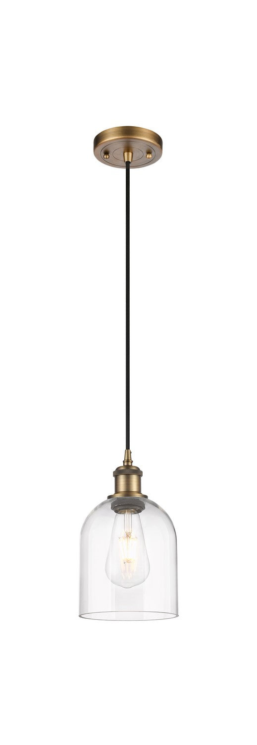 Innovations 516-1P-BB-G558-6CL One Light Mini Pendant, Brushed Brass
