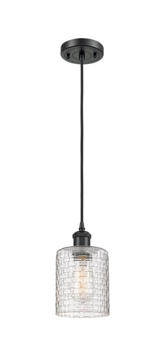 Innovations 516-1P-BK-G112C-5CL One Light Mini Pendant, Matte Black