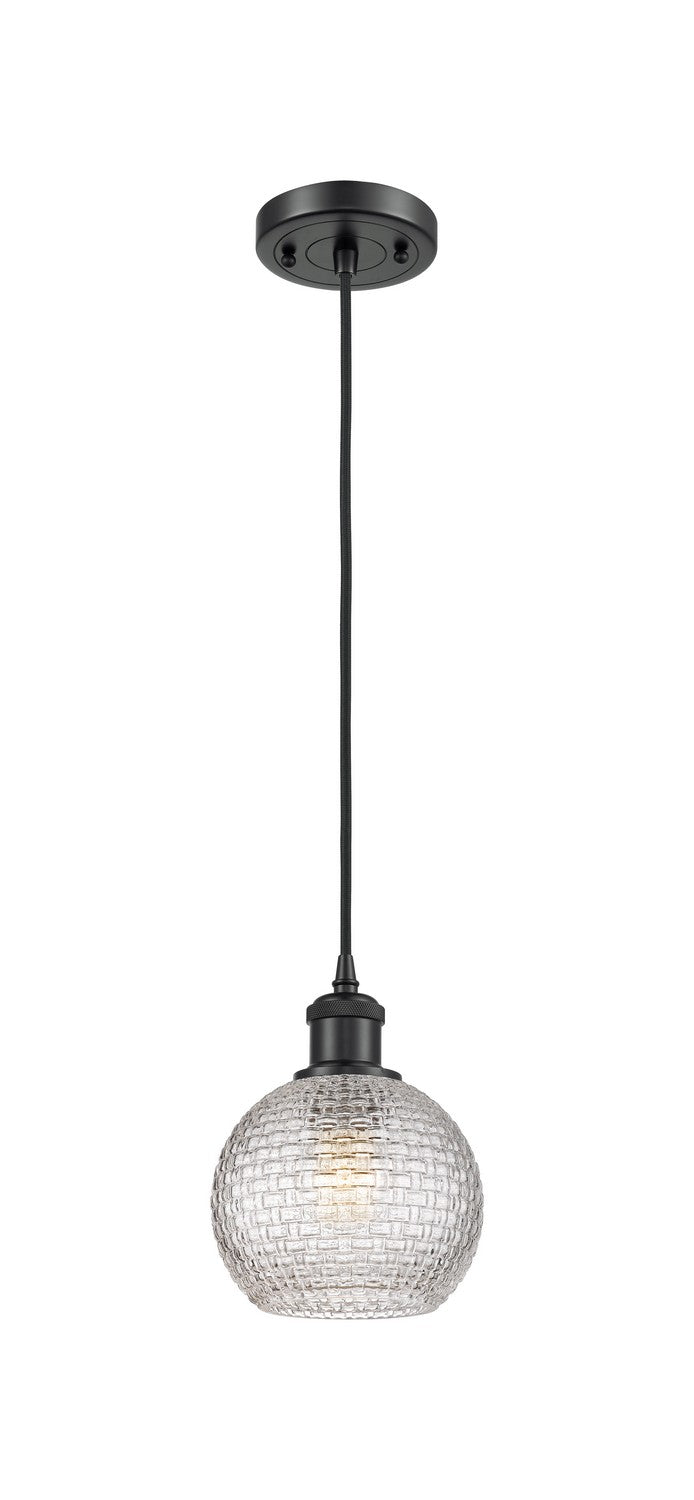 Innovations 516-1P-BK-G122C-6CL One Light Mini Pendant, Matte Black