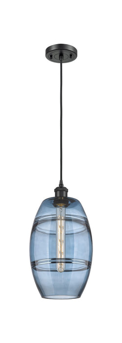 Innovations 516-1P-BK-G557-8BL One Light Mini Pendant, Matte Black