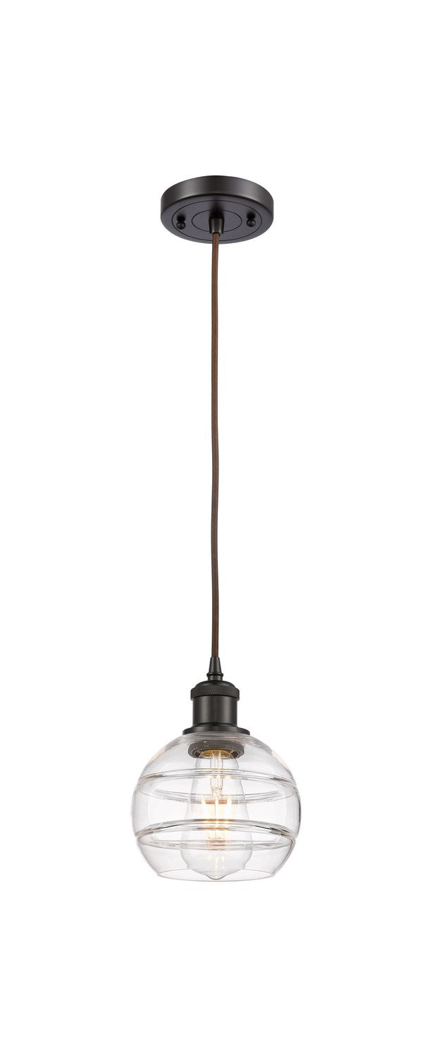 Innovations 516-1P-OB-G556-6CL One Light Mini Pendant, Oil Rubbed Bronze