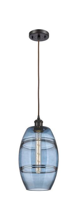 Innovations 516-1P-OB-G557-8BL One Light Mini Pendant, Oil Rubbed Bronze