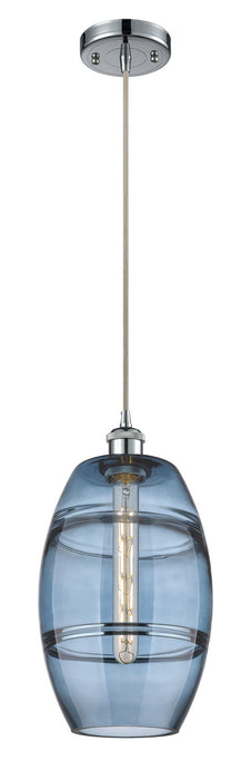 Innovations 516-1P-PC-G557-8BL One Light Mini Pendant, Polished Chrome
