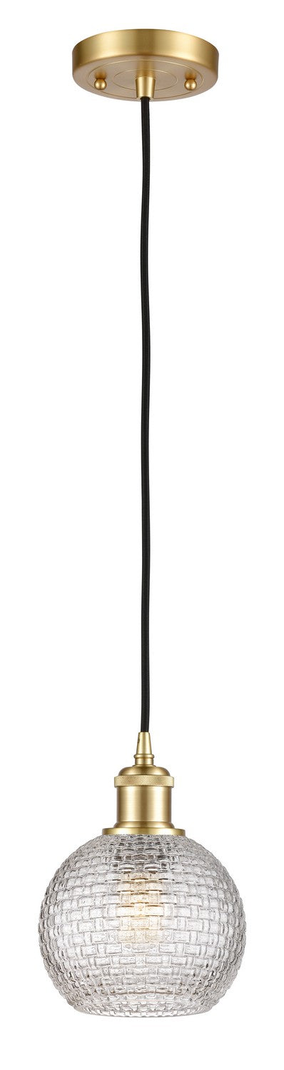 Innovations 516-1P-SG-G122C-6CL One Light Mini Pendant, Satin Gold