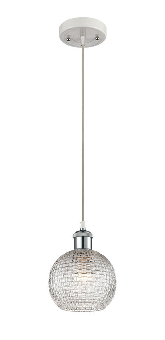 Innovations 516-1P-WPC-G122C-6CL One Light Mini Pendant, White Polished Chrome
