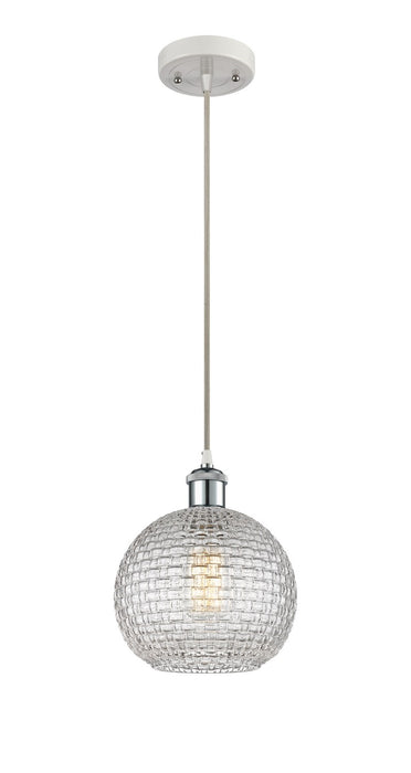 Innovations 516-1P-WPC-G122C-8CL One Light Mini Pendant, White Polished Chrome