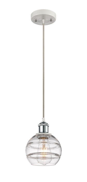 Innovations 516-1P-WPC-G556-6CL One Light Mini Pendant, White Polished Chrome