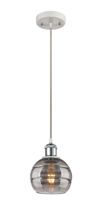 Innovations 516-1P-WPC-G556-6SM One Light Mini Pendant, White Polished Chrome