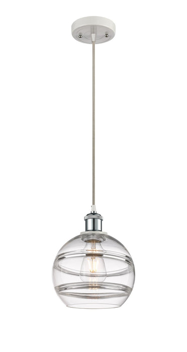 Innovations 516-1P-WPC-G556-8CL One Light Mini Pendant, White Polished Chrome