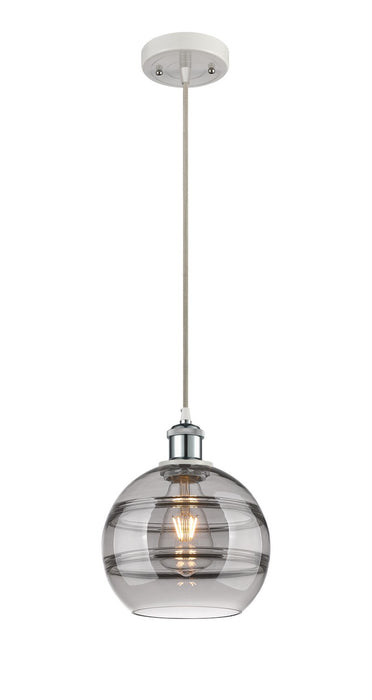 Innovations 516-1P-WPC-G556-8SM One Light Mini Pendant, White Polished Chrome