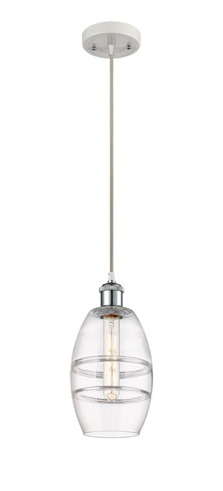 Innovations 516-1P-WPC-G557-6CL One Light Mini Pendant, White Polished Chrome