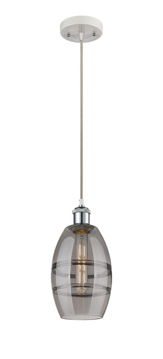 Innovations 516-1P-WPC-G557-6SM One Light Mini Pendant, White Polished Chrome