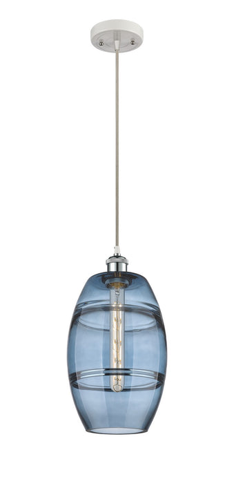 Innovations 516-1P-WPC-G557-8BL One Light Mini Pendant, White Polished Chrome