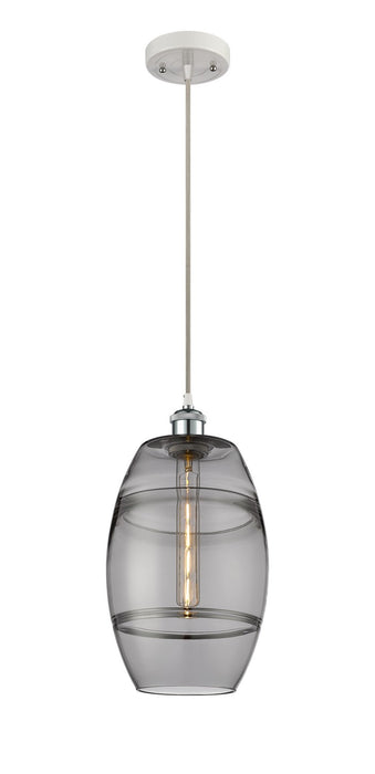 Innovations 516-1P-WPC-G557-8SM One Light Mini Pendant, White Polished Chrome