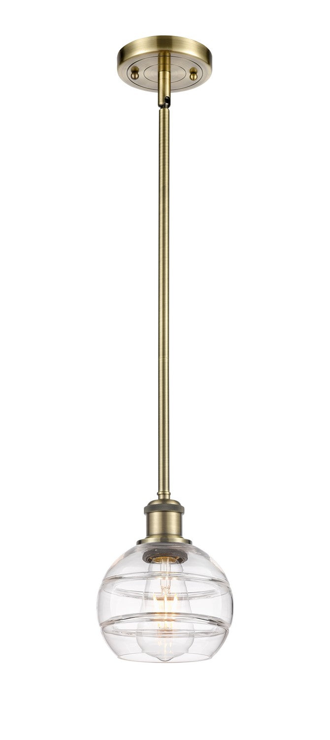 Innovations 516-1S-AB-G556-6CL One Light Mini Pendant, Antique Brass