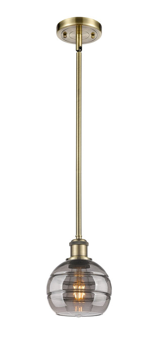 Innovations 516-1S-AB-G556-6SM One Light Mini Pendant, Antique Brass