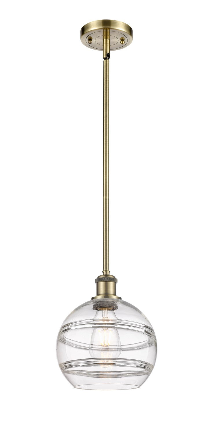 Innovations 516-1S-AB-G556-8CL One Light Mini Pendant, Antique Brass