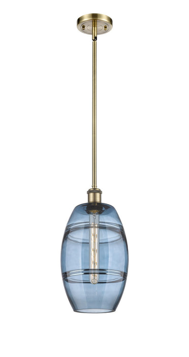 Innovations 516-1S-AB-G557-8BL One Light Mini Pendant, Antique Brass