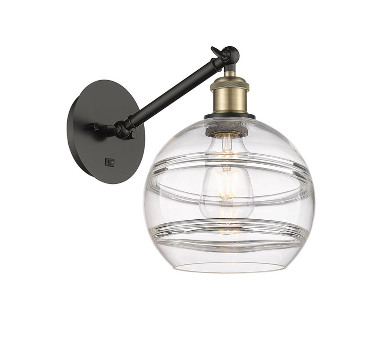 Innovations 317-1W-BAB-G556-8CL One Light Wall Sconce, Black Antique Brass