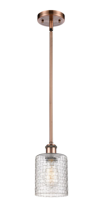 Innovations 516-1S-AC-G112C-5CL One Light Mini Pendant, Antique Copper