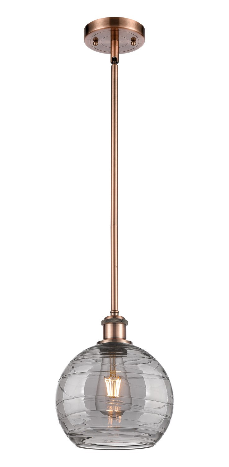 Innovations 516-1S-AC-G1213-8SM One Light Mini Pendant, Antique Copper