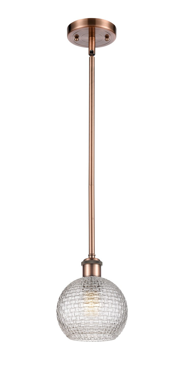 Innovations 516-1S-AC-G122C-6CL One Light Mini Pendant, Antique Copper