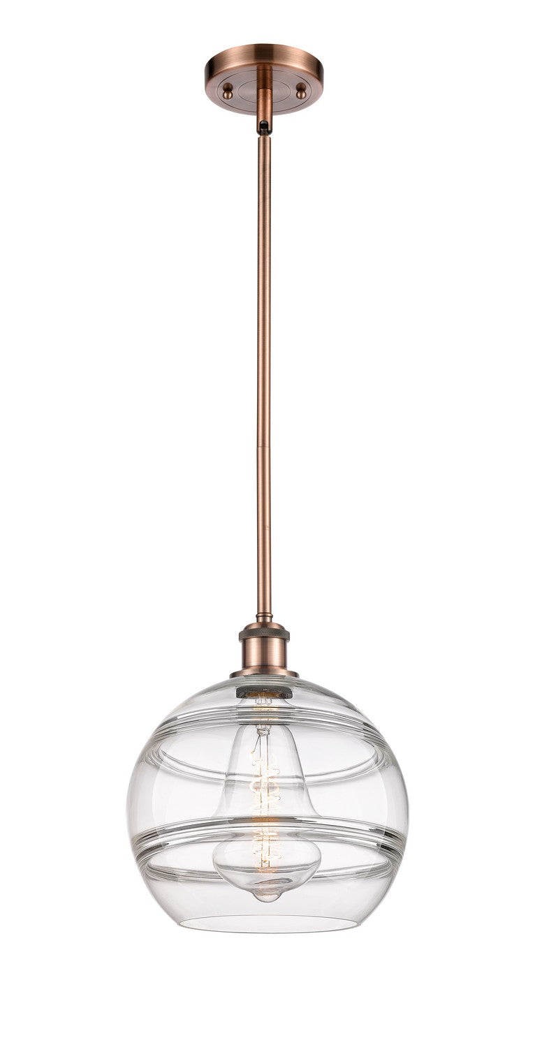 Innovations 516-1S-AC-G556-10CL One Light Mini Pendant, Antique Copper