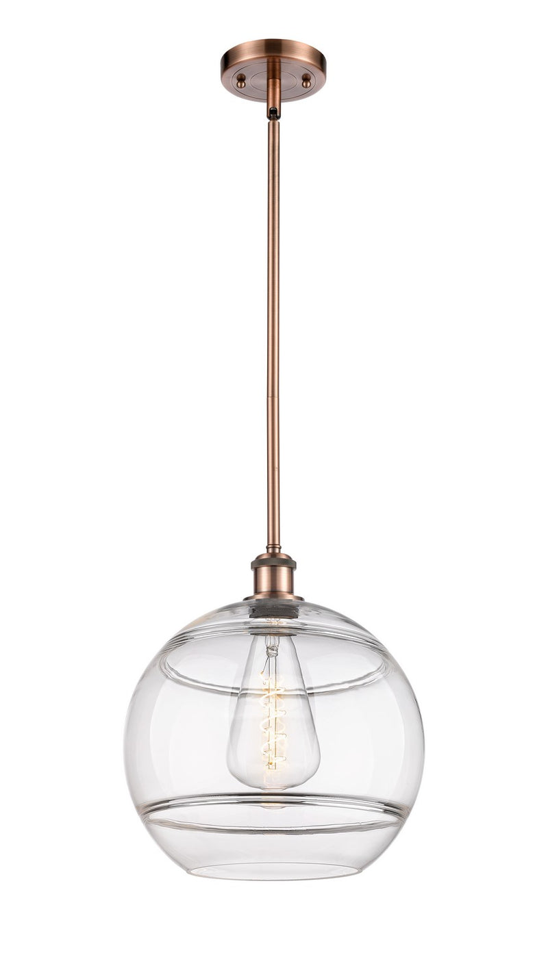 Innovations 516-1S-AC-G556-12CL One Light Mini Pendant, Antique Copper
