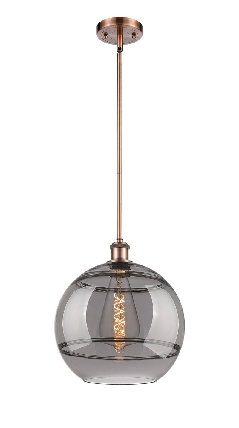 Innovations 516-1S-AC-G556-12SM One Light Mini Pendant, Antique Copper
