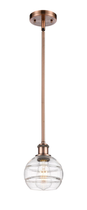 Innovations 516-1S-AC-G556-6CL One Light Mini Pendant, Antique Copper