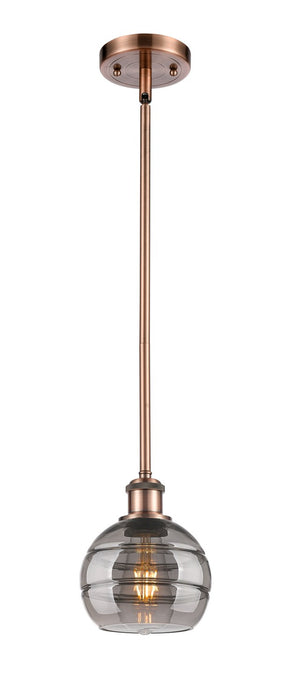 Innovations 516-1S-AC-G556-6SM One Light Mini Pendant, Antique Copper