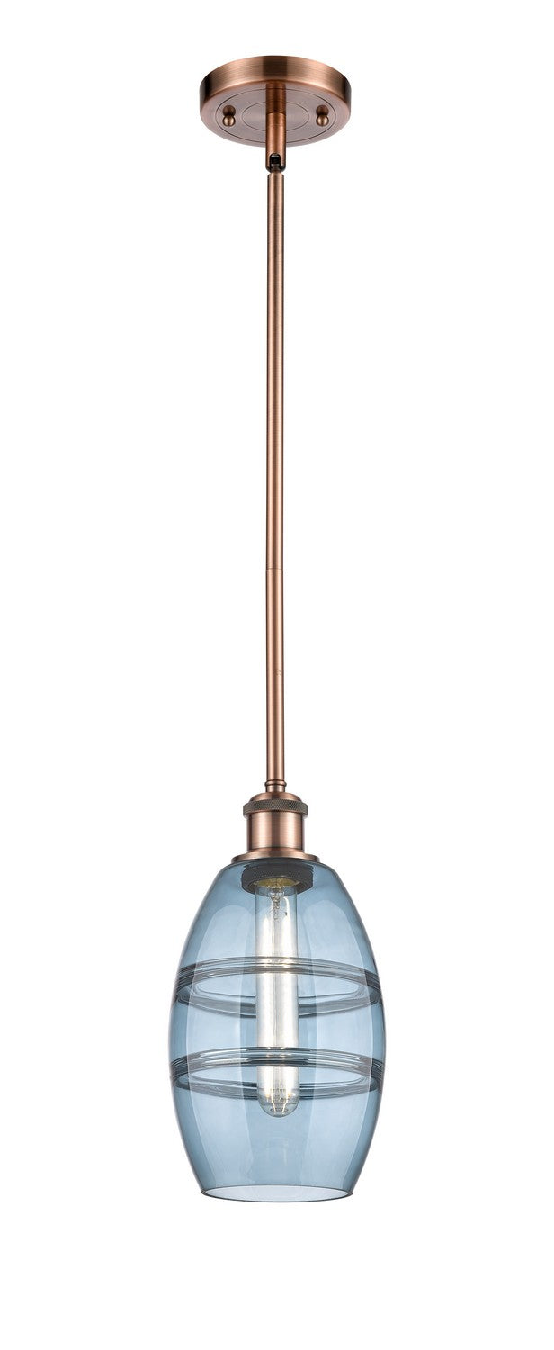 Innovations 516-1S-AC-G557-6BL One Light Mini Pendant, Antique Copper