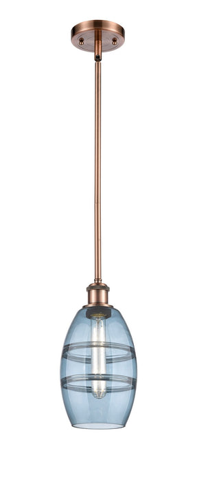 Innovations 516-1S-AC-G557-6BL One Light Mini Pendant, Antique Copper