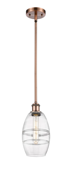 Innovations 516-1S-AC-G557-6CL One Light Mini Pendant, Antique Copper