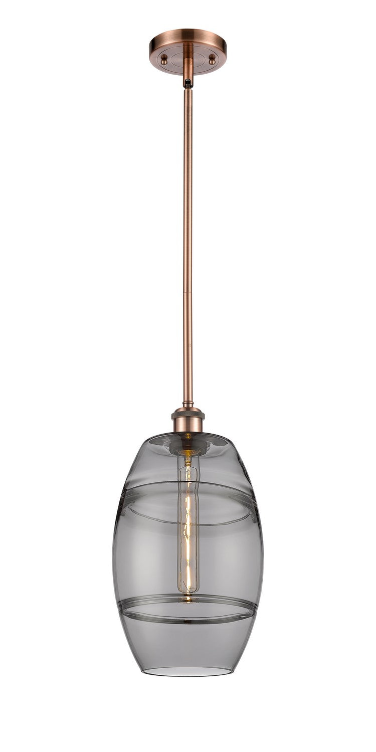 Innovations 516-1S-AC-G557-8SM One Light Mini Pendant, Antique Copper
