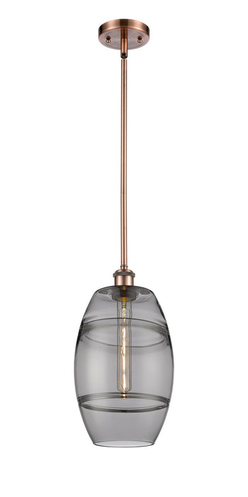 Innovations 516-1S-AC-G557-8SM One Light Mini Pendant, Antique Copper