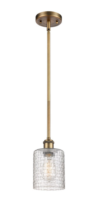 Innovations 516-1S-BB-G112C-5CL One Light Mini Pendant, Brushed Brass