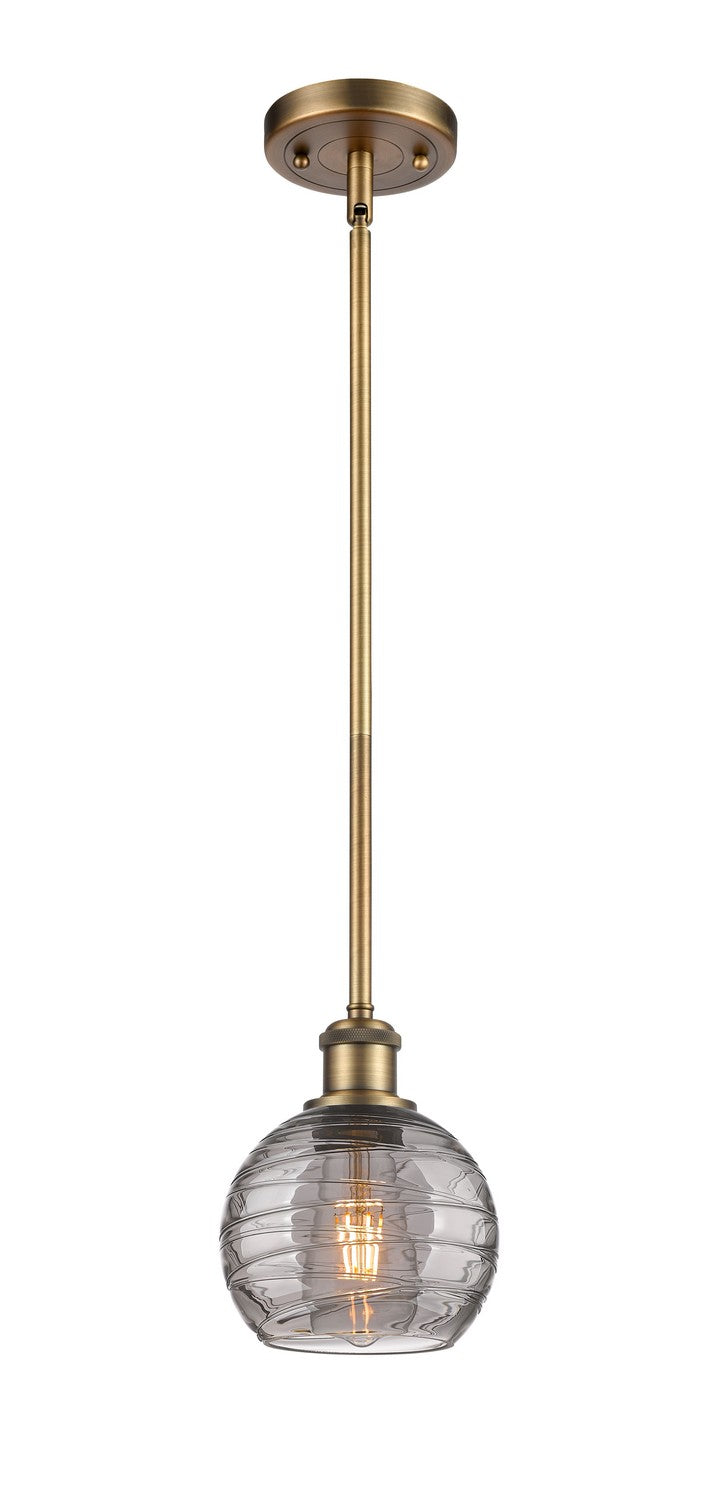 Innovations 516-1S-BB-G1213-6SM One Light Mini Pendant, Brushed Brass