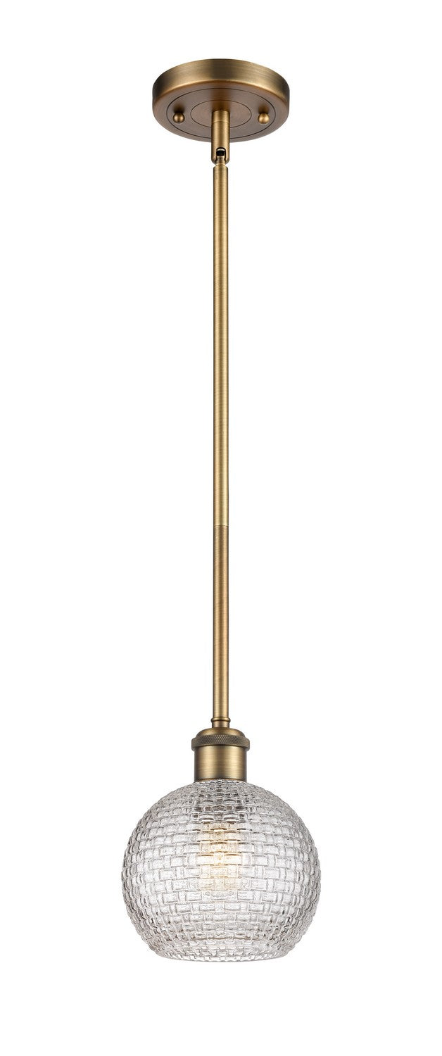 Innovations 516-1S-BB-G122C-6CL One Light Mini Pendant, Brushed Brass