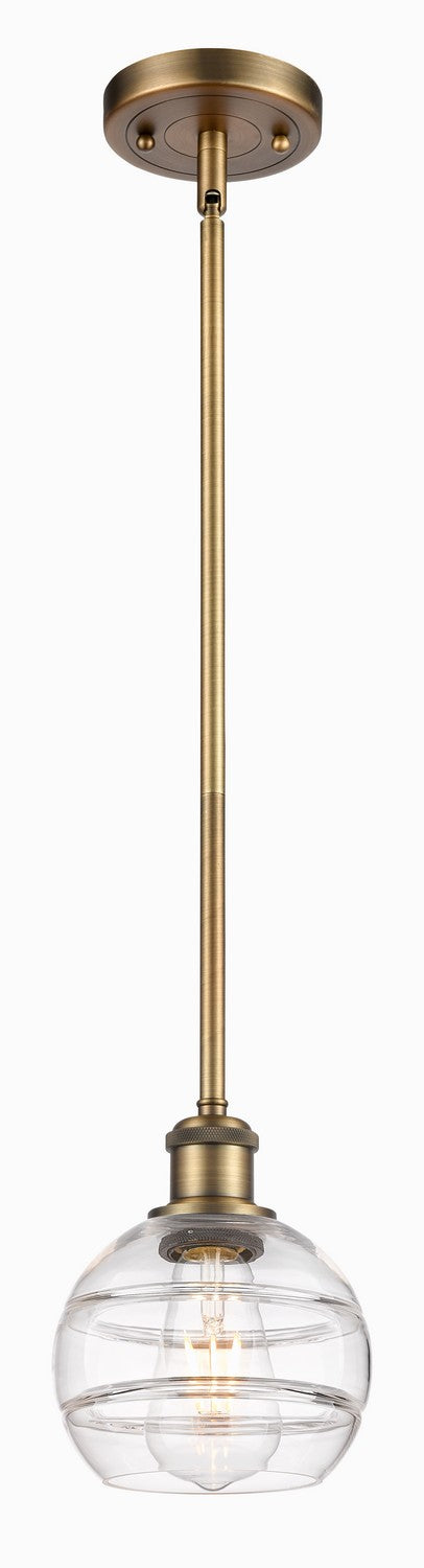 Innovations 516-1S-BB-G556-6CL One Light Mini Pendant, Brushed Brass
