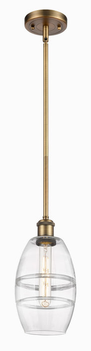 Innovations 516-1S-BB-G557-6CL One Light Mini Pendant, Brushed Brass