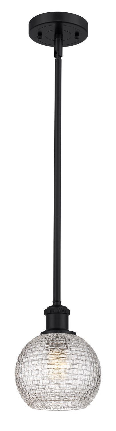 Innovations 516-1S-BK-G122C-6CL One Light Mini Pendant, Matte Black