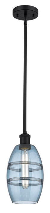 Innovations 516-1S-BK-G557-6BL One Light Mini Pendant, Matte Black