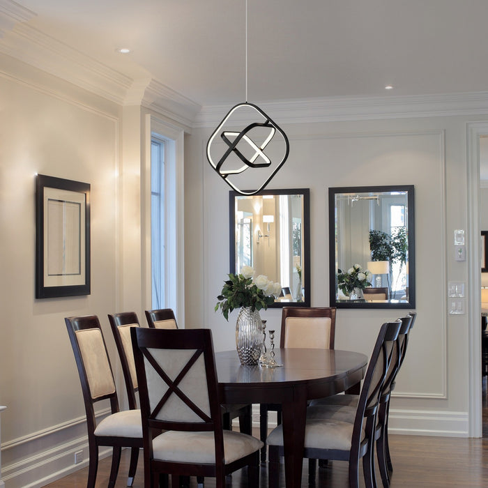 Artcraft AC6690BK LED Pendant, Semi Gloss Black