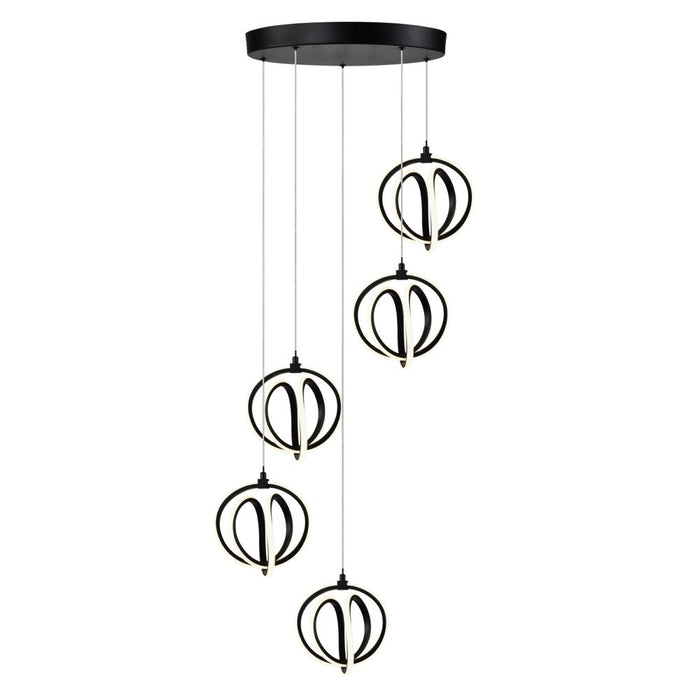 Artcraft AC6735BK LED Chandelier, Black
