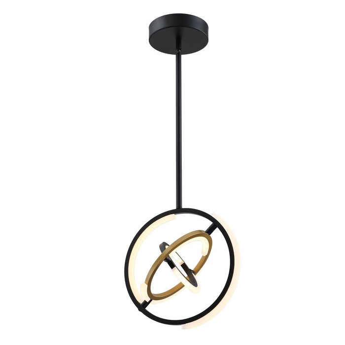 Artcraft AC6742BB LED Pendant, Black and Gold