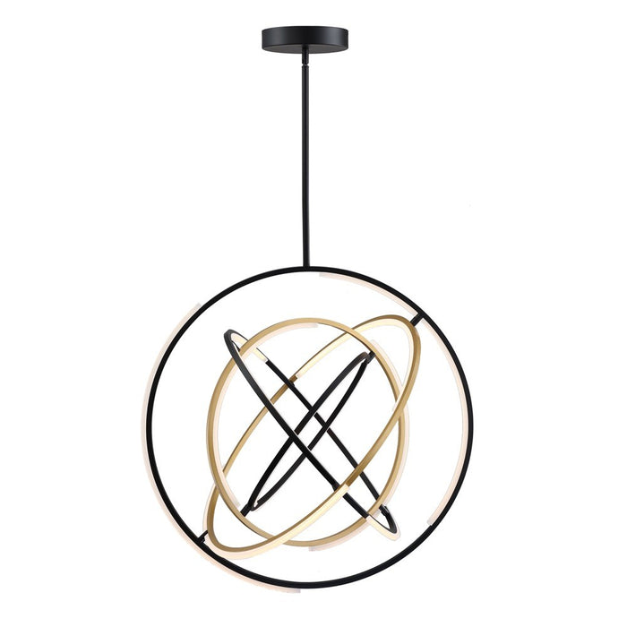 Artcraft AC6746BB LED Pendant, Black and Gold