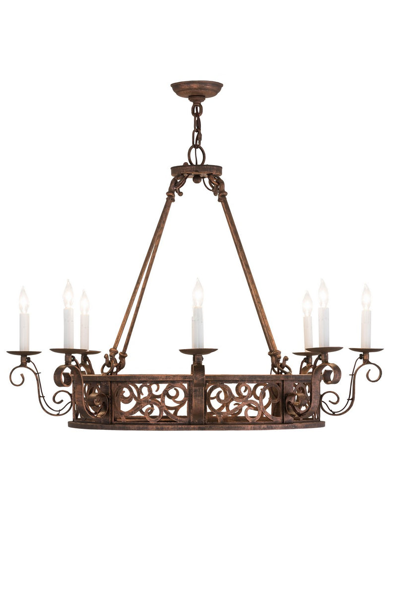 Meyda Tiffany 174909 Eight Light Chandelier, French Copper
